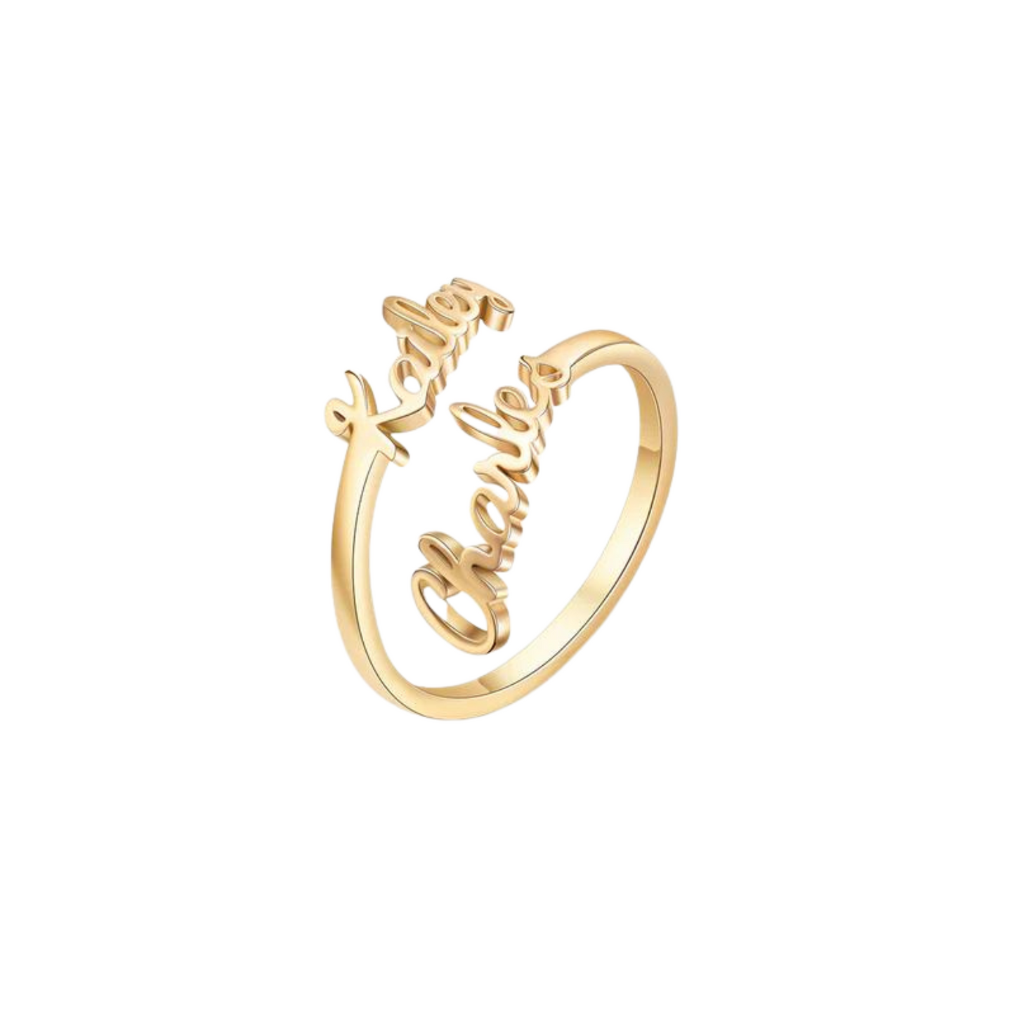 Personalized Double Name Ring