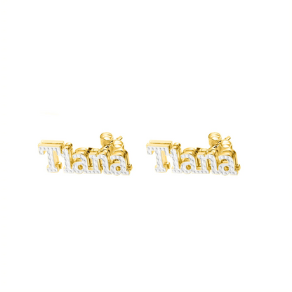 Double Plated Bold Name Studs