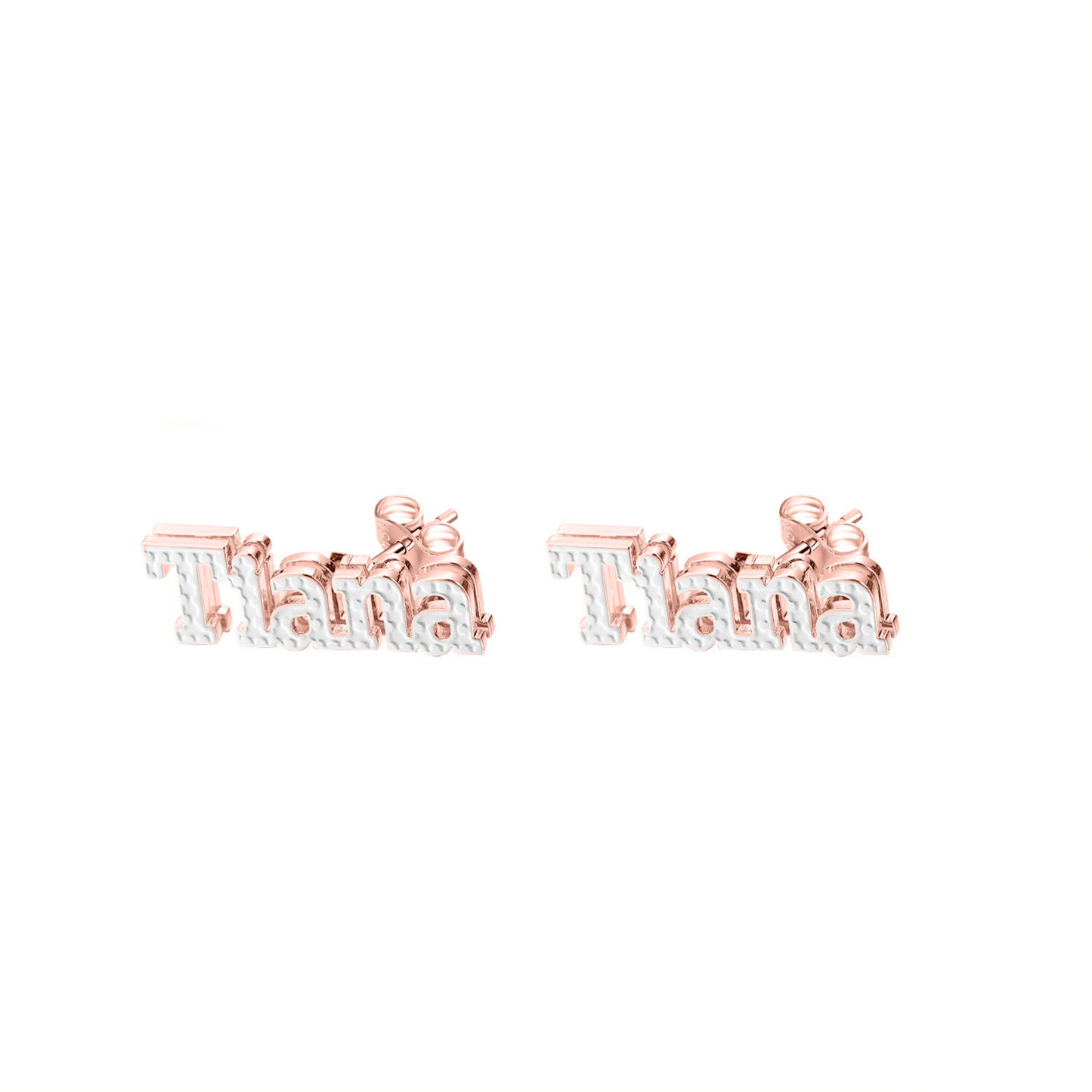 Double Plated Bold Name Studs