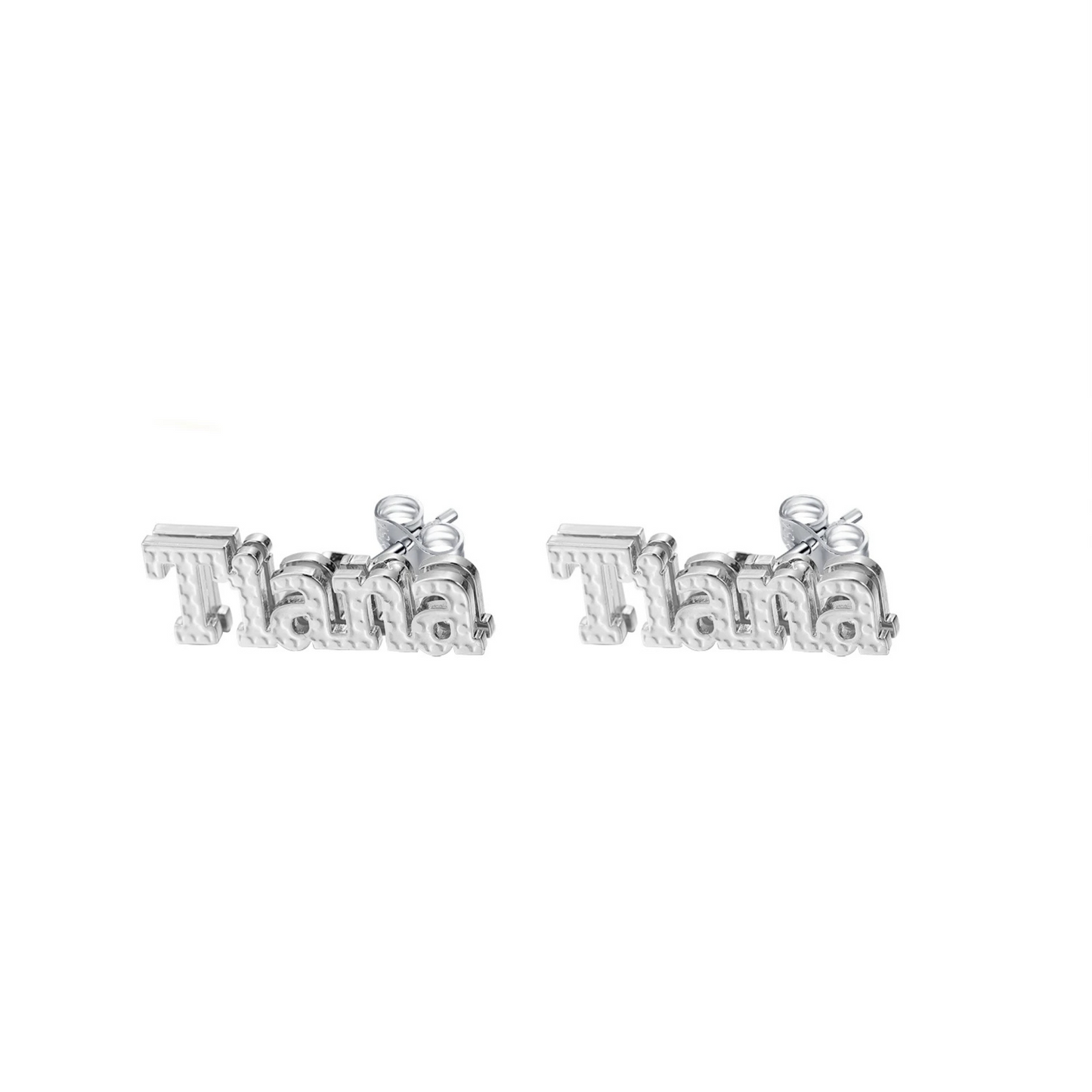Double Plated Bold Name Studs
