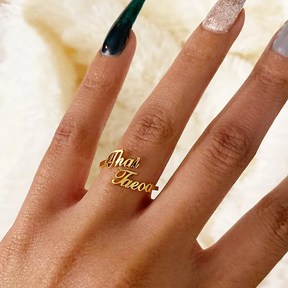 Personalized Double Name Ring